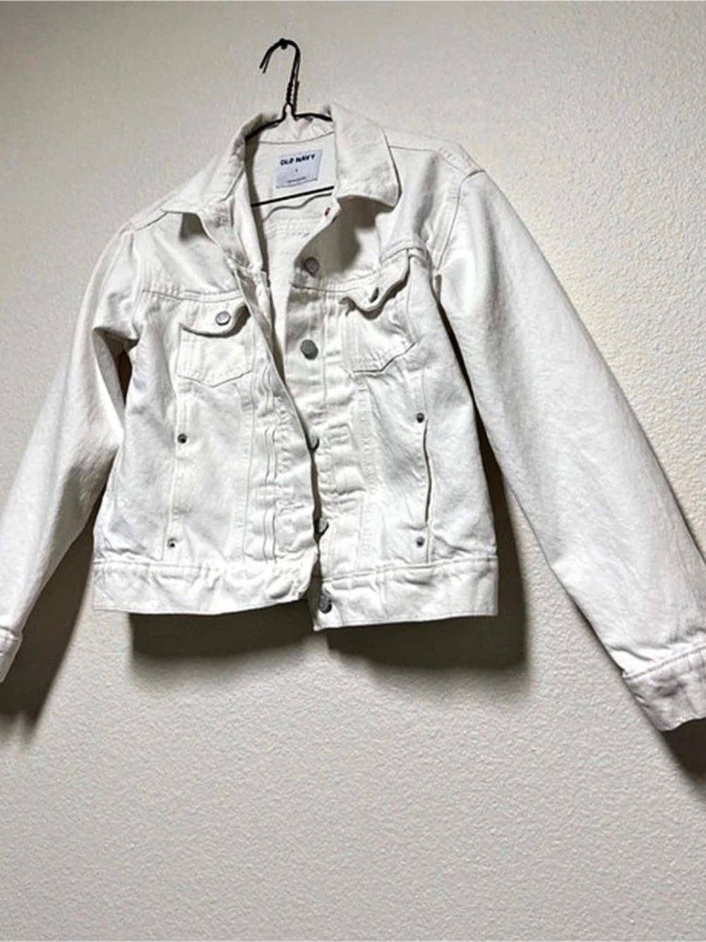 Old Navy White Denim Jacket Size Small Like New